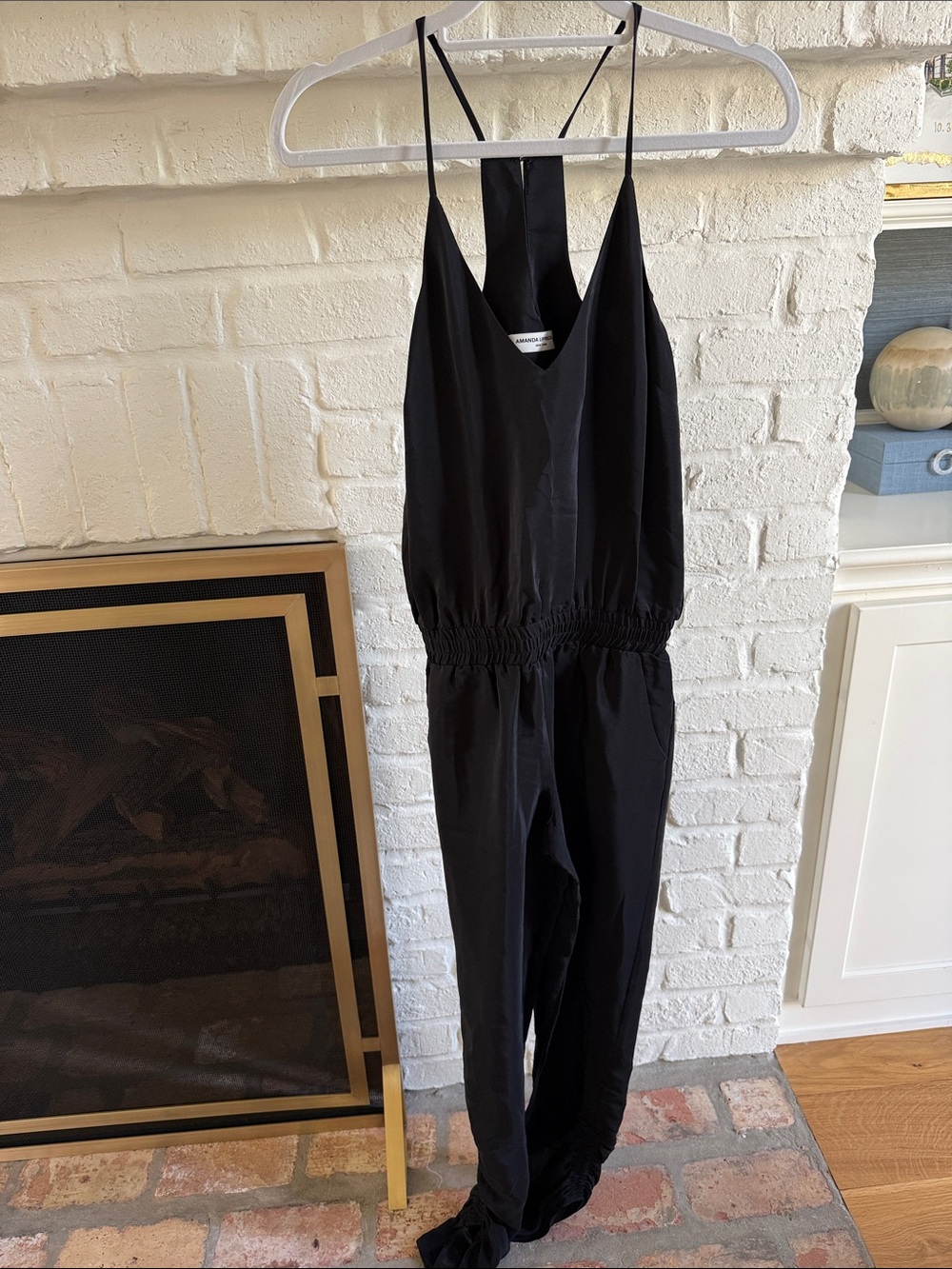 Black Women's Sleeveless Jumpsuit with Elastic Waist